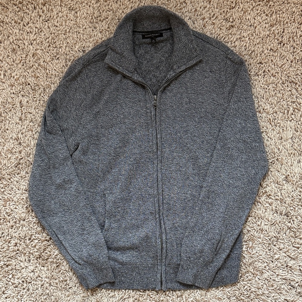 Men's Banana Republic Gray Full-Zip Sweater